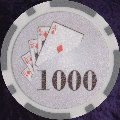 Grey Twist 11.5gm Poker Chips Numbered 1000