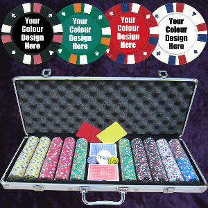 Customised 500 Double Suit 14gm chip set with Aluminium case